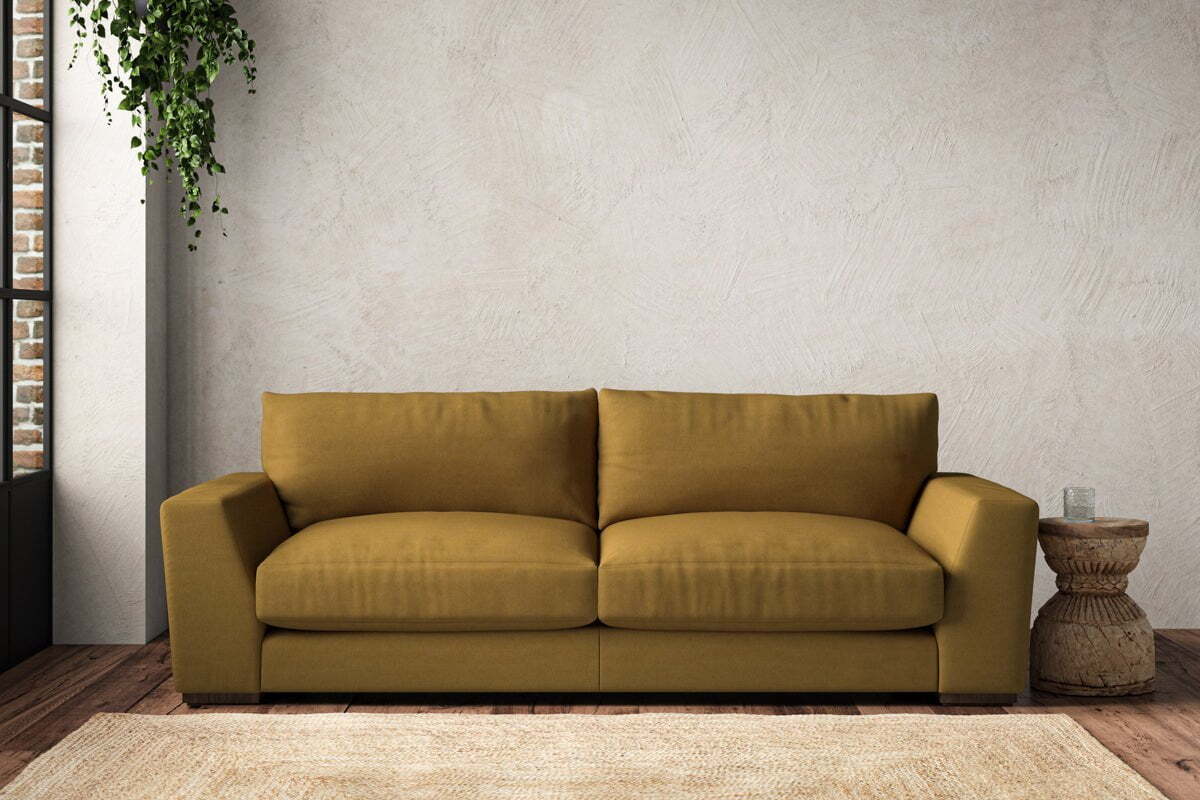 Guddu Large Sofa - Recycled Cotton Ochre