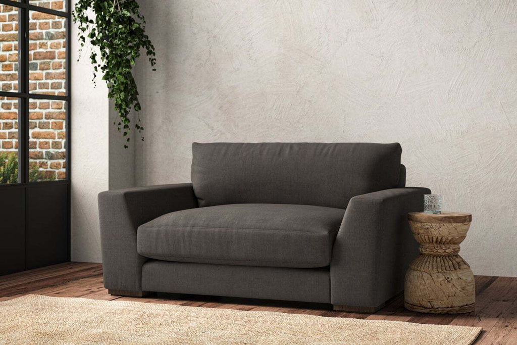 Guddu Love Seat - Brera Linen Granite