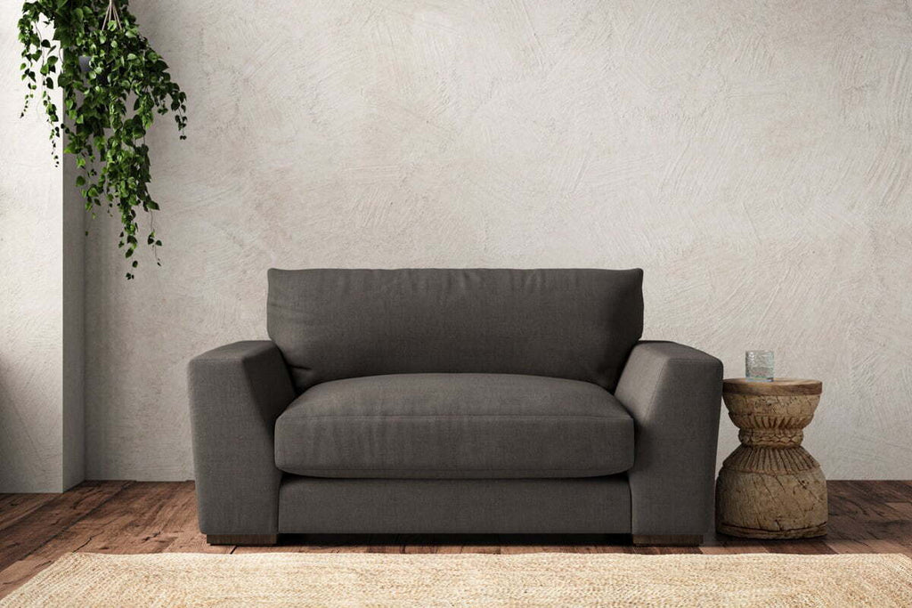 Guddu Love Seat - Brera Linen Granite