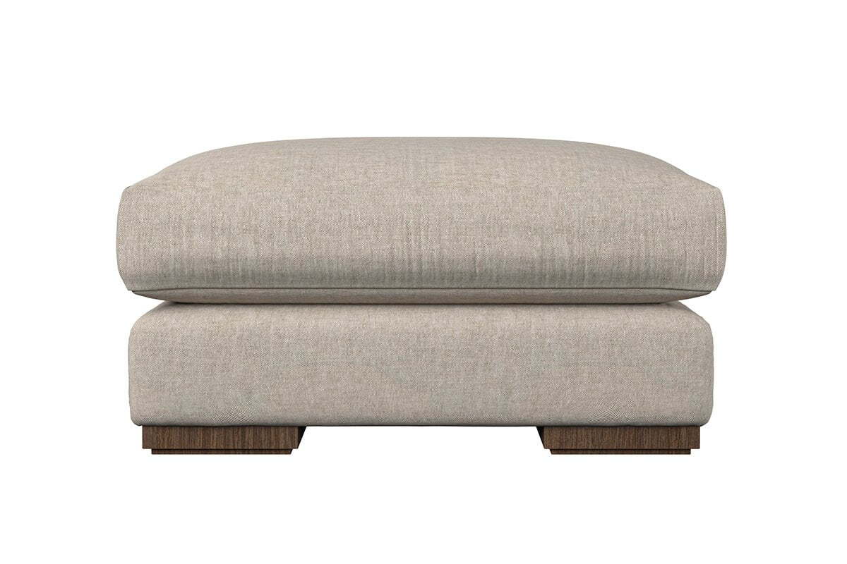 Guddu Medium Footstool - Brera Linen Charcoal