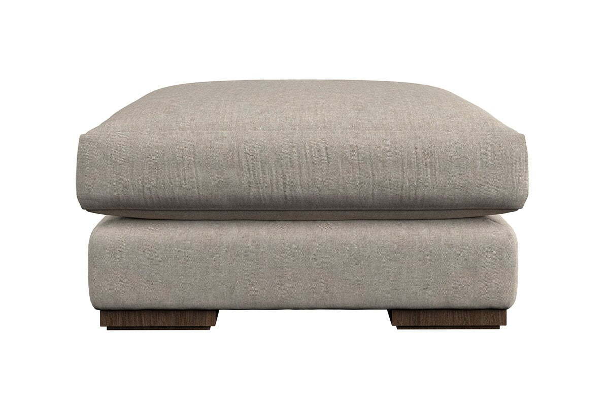 Guddu Medium Footstool - Brera Linen Chestnut