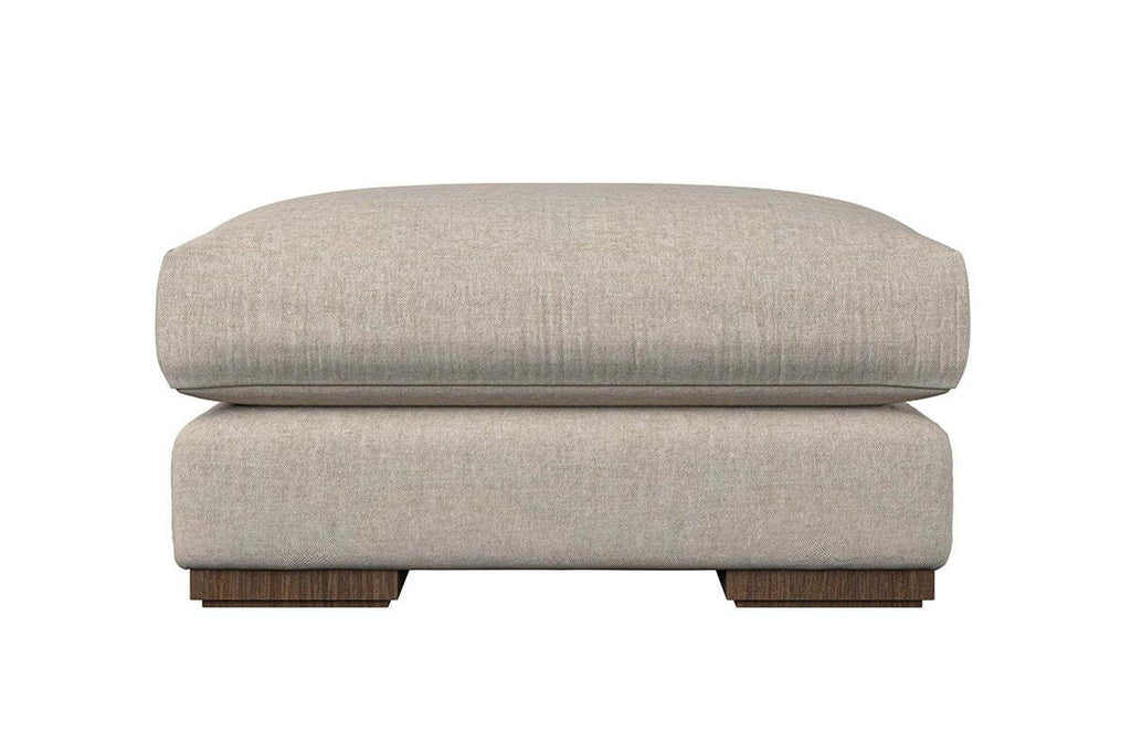 Guddu Medium Footstool - Brera Linen Indigo