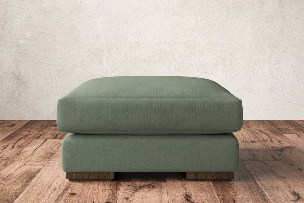 Guddu Medium Footstool - Brera Linen Jade
