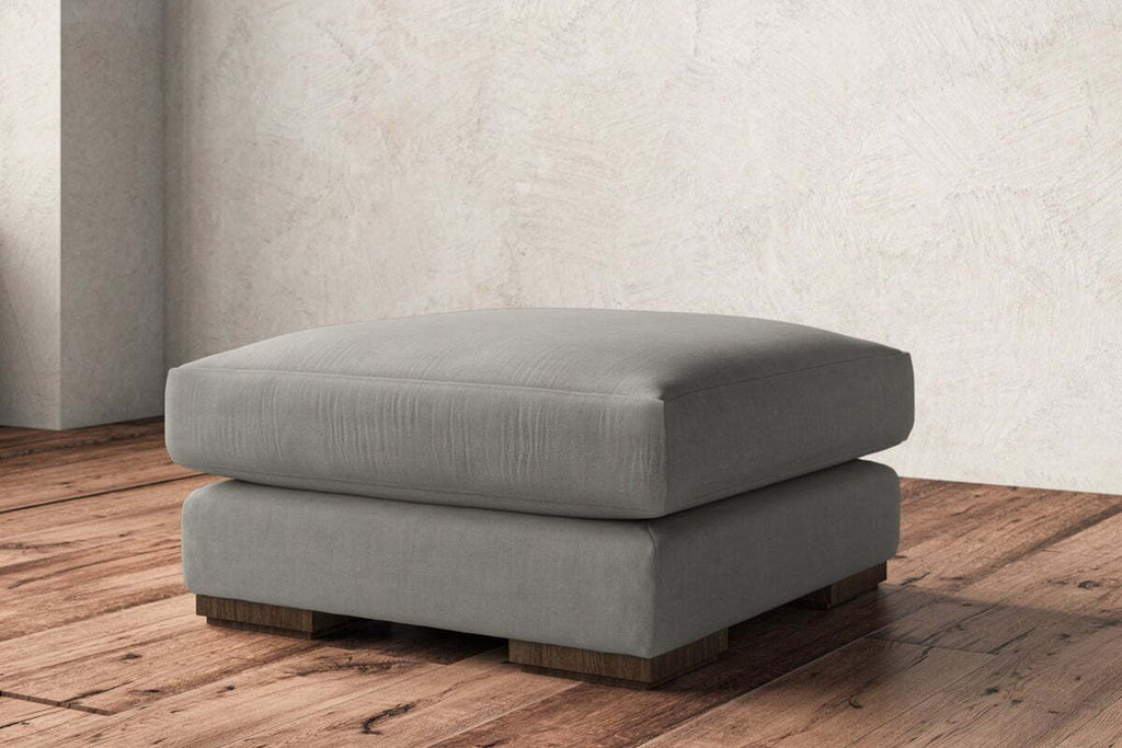Guddu Medium Footstool - Brera Linen Smoke
