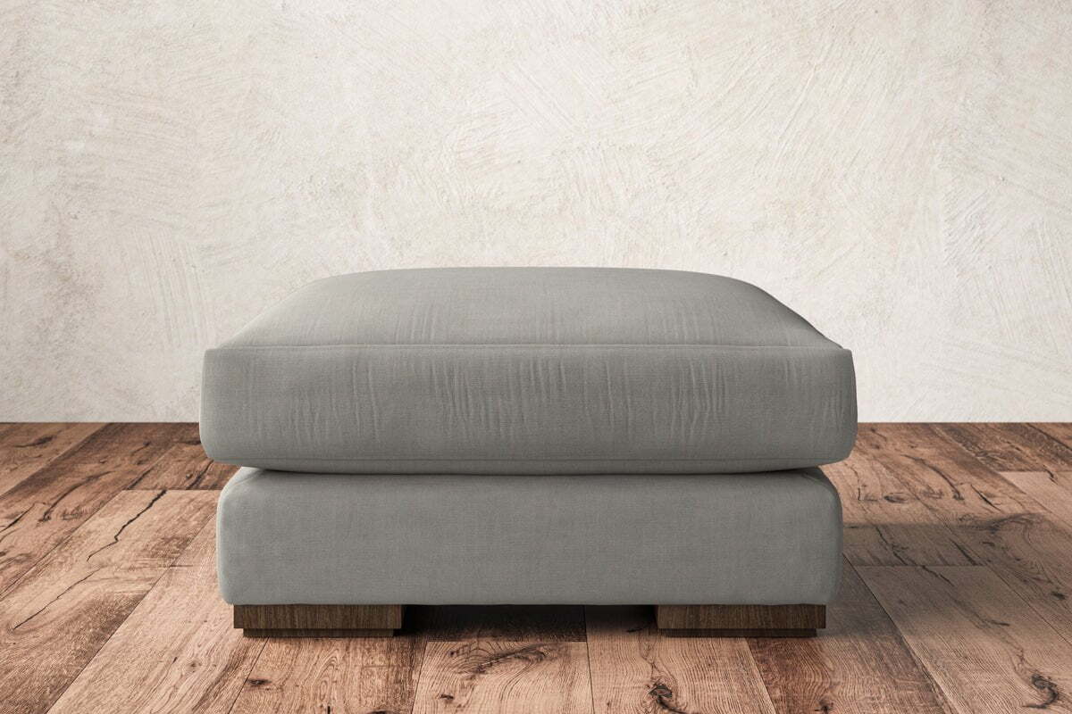 Guddu Medium Footstool - Brera Linen Smoke