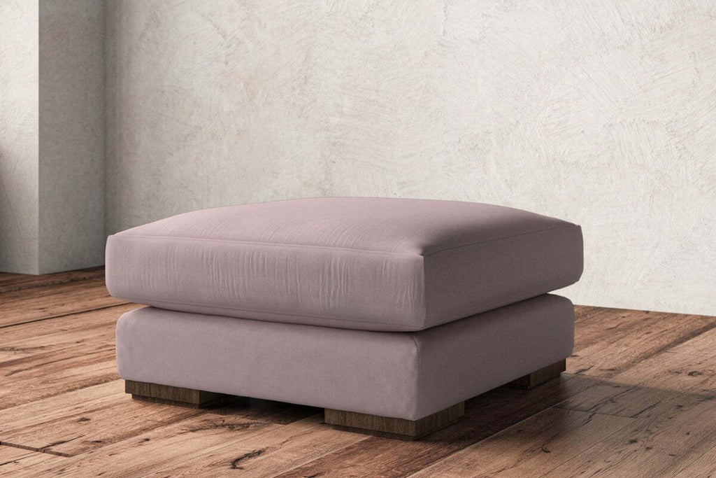 Guddu Medium Footstool - Recycled Cotton Lavender