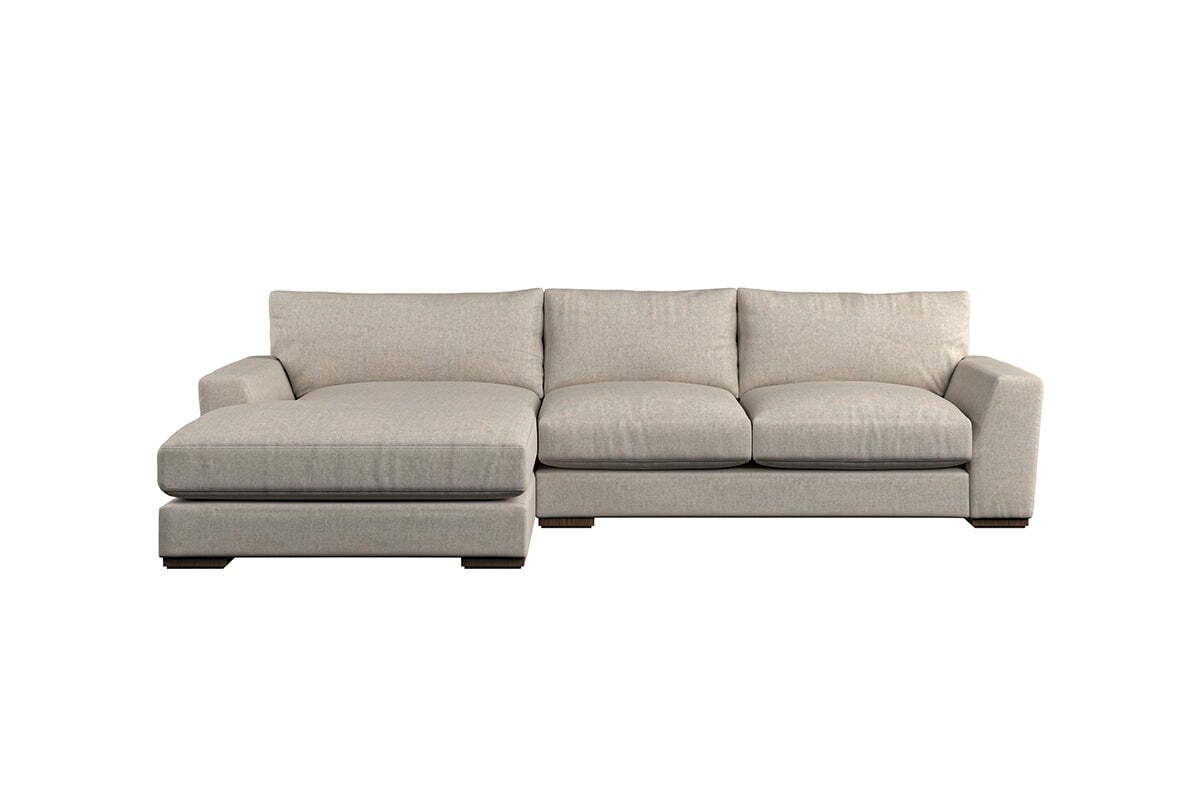 Guddu Medium Left Hand Chaise Sofa - Brera Linen Espresso