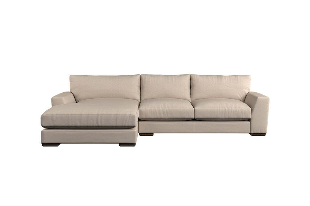 Guddu Medium Left Hand Chaise Sofa - Recycled Cotton Lavender