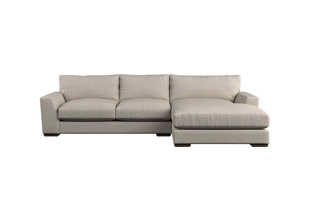 Guddu Medium Right Hand Chaise Sofa - Brera Linen Espresso