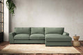 Guddu Medium Right Hand Chaise Sofa - Brera Linen Jade