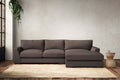 Guddu Medium Right Hand Chaise Sofa - Recycled Cotton Mocha