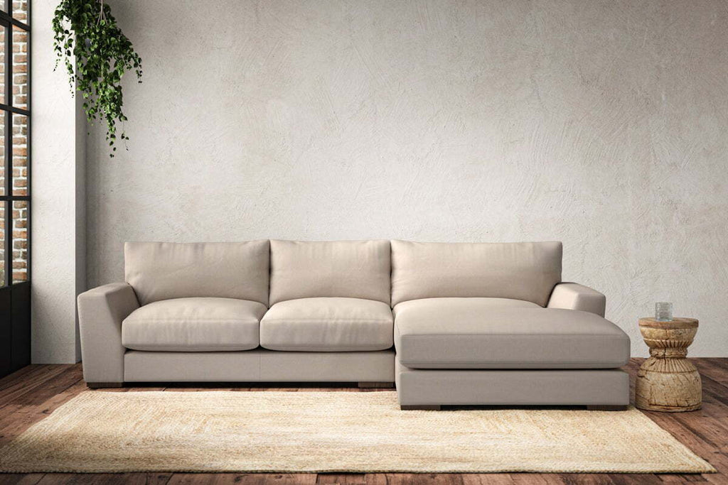 Guddu Medium Right Hand Chaise Sofa - Recycled Cotton Natural