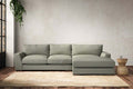 Guddu Medium Right Hand Chaise Sofa - Recycled Cotton Seaspray