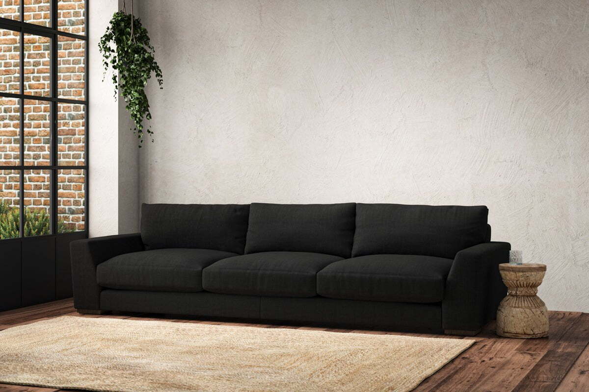 Guddu Super Grand Sofa - Brera Linen Charcoal