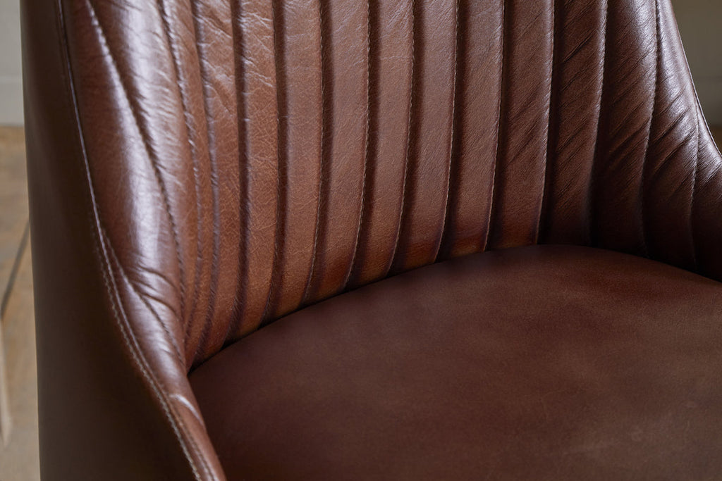 Harsha Leather Counter Chair - Chocolate Brown
