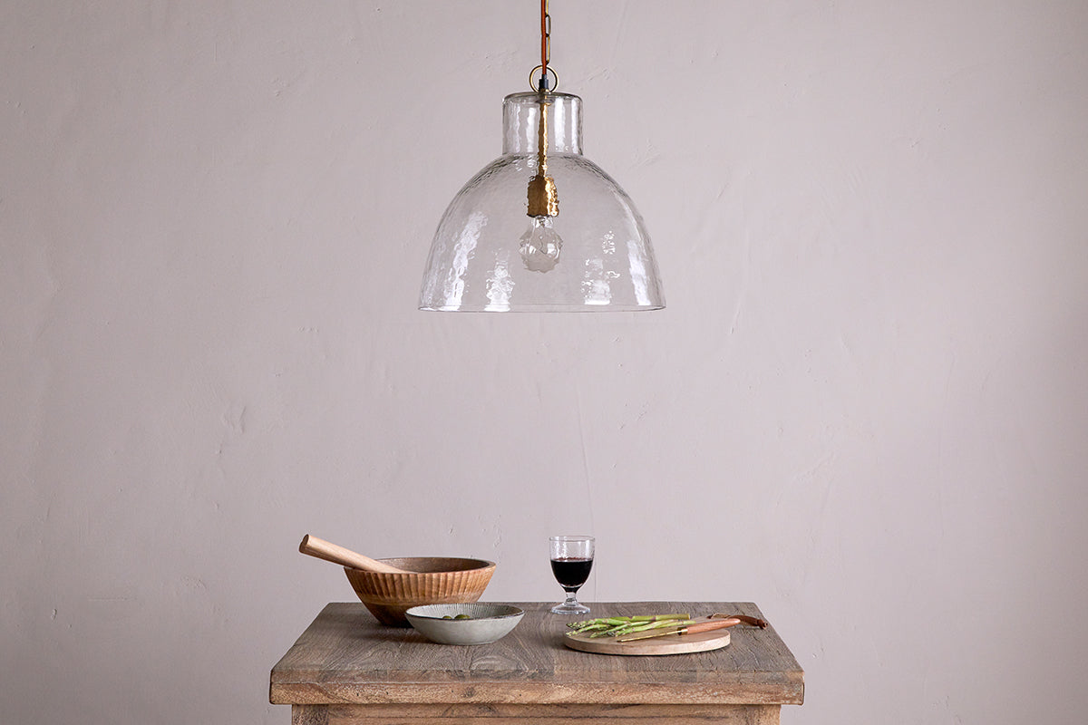 Inayah Recycled Glass Pendant - Clear