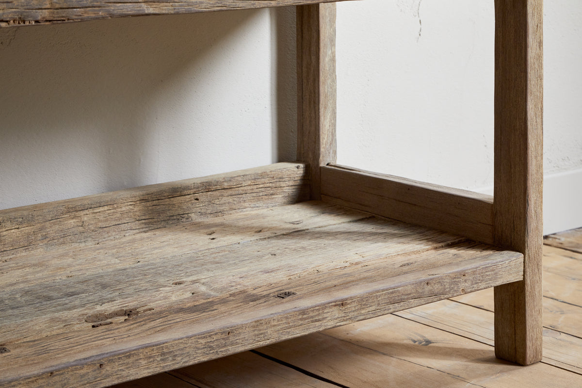 Ibo Reclaimed Wood Pantry Standing Shelves - Natural