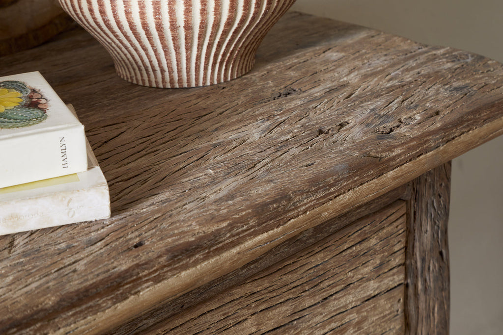 Ibo Reclaimed Wood 1 Drawer Console Table - Natural