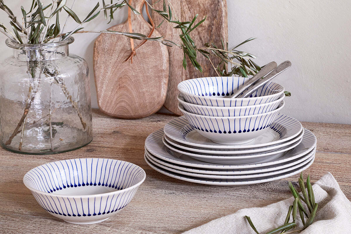 Iba Dinnerware Set - Indigo - (Set of 12)