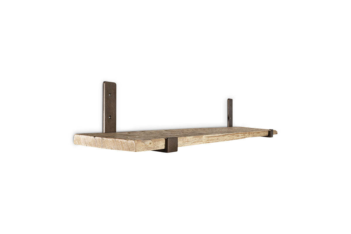 Ibo Reclaimed Wood & Iron Shelf - Natural