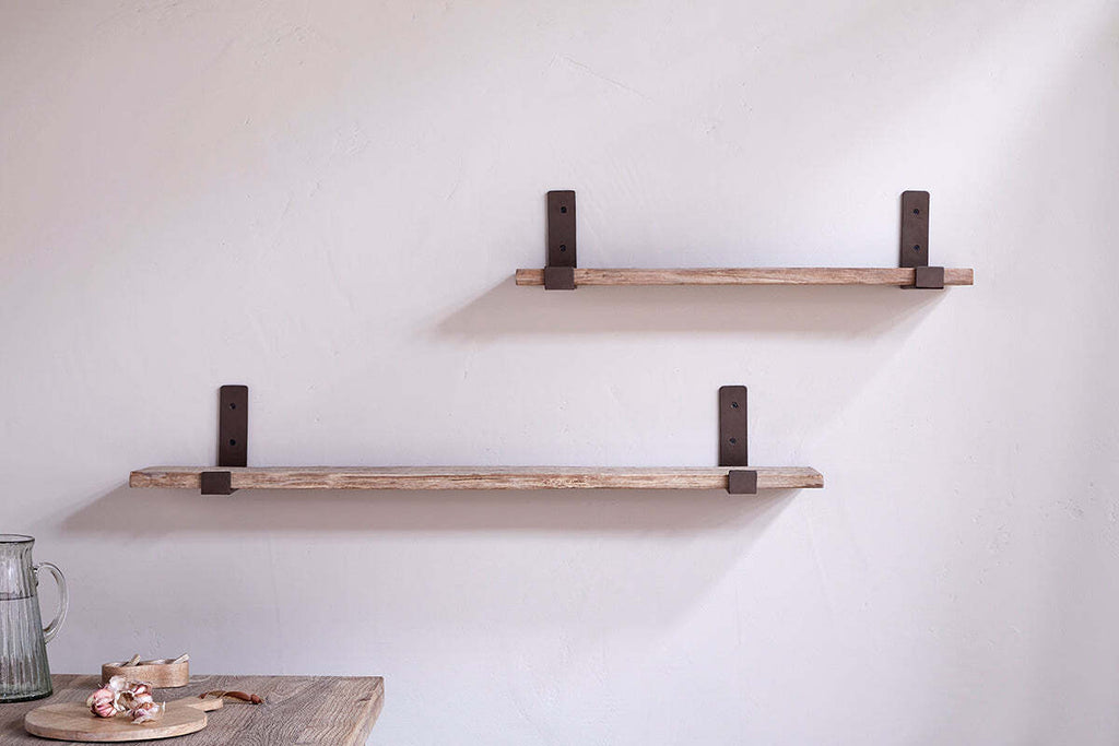 Ibo Reclaimed Wood & Iron Shelf - Natural