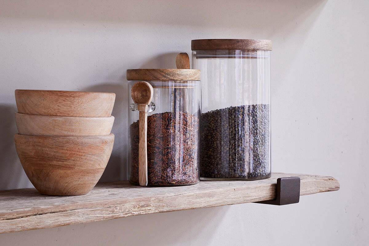 Ibo Reclaimed Wood & Iron Shelf - Natural