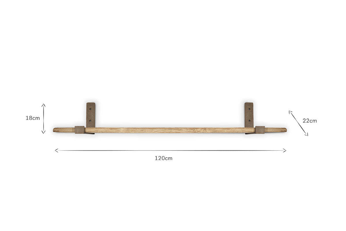 Ibo Reclaimed Wood & Iron Shelf - Natural