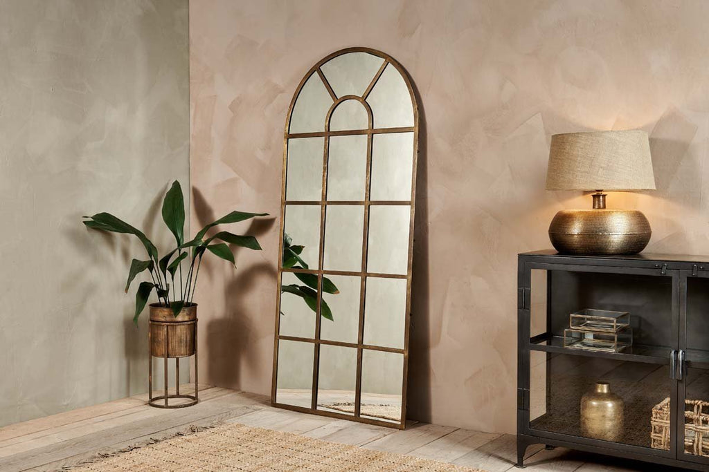 Imoma Iron Full Length Arch Mirror - Brass
