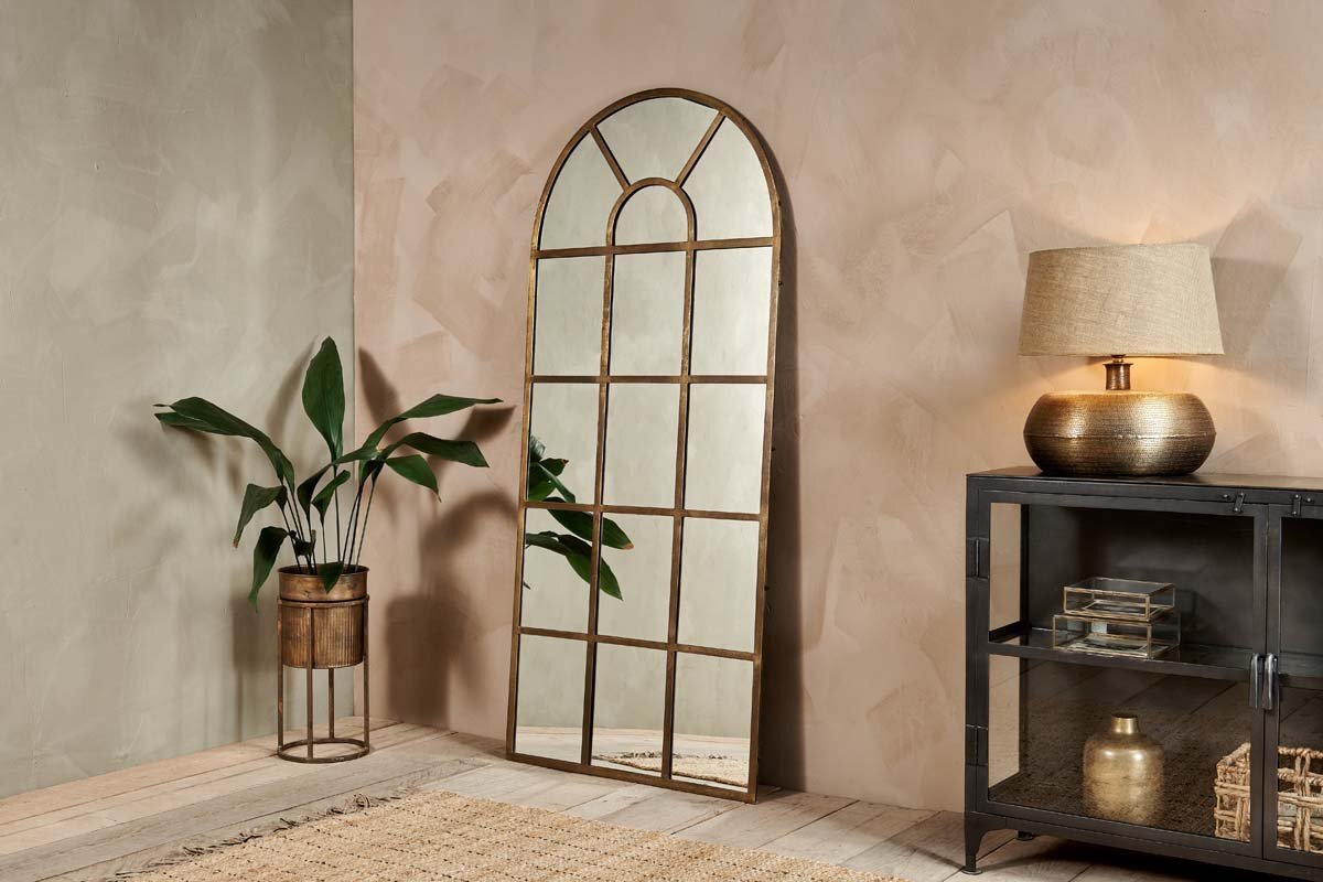 Imoma Iron Full Length Arch Mirror - Brass