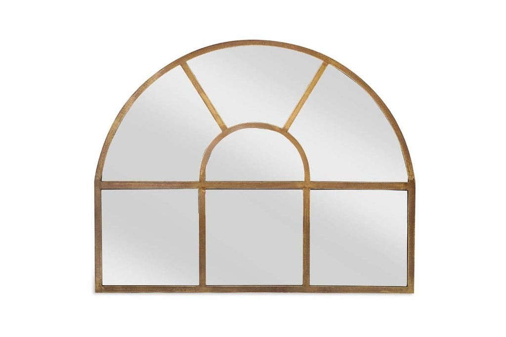 Imoma Iron Overmantel Arch Mirror - Brass