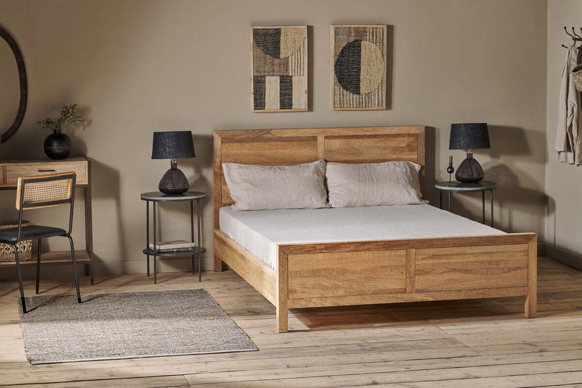 Indali Mango Wood Bed - Natural