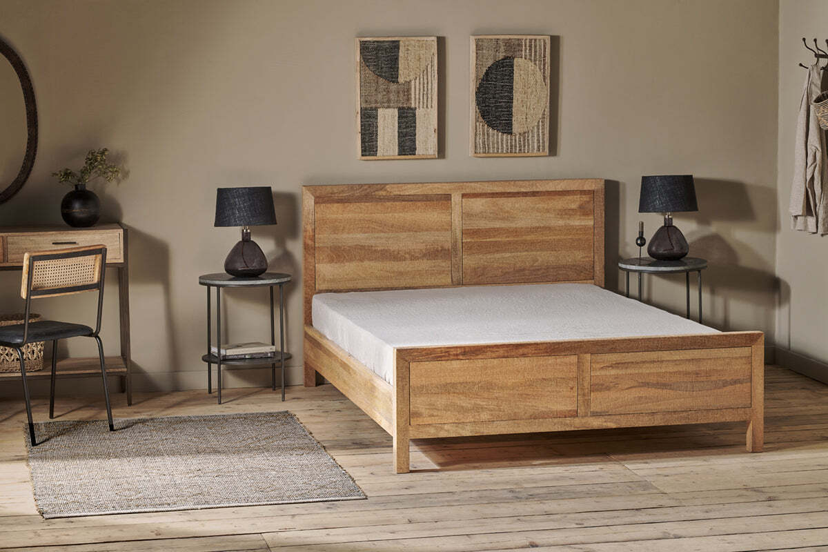 Indali Mango Wood Bed - Natural
