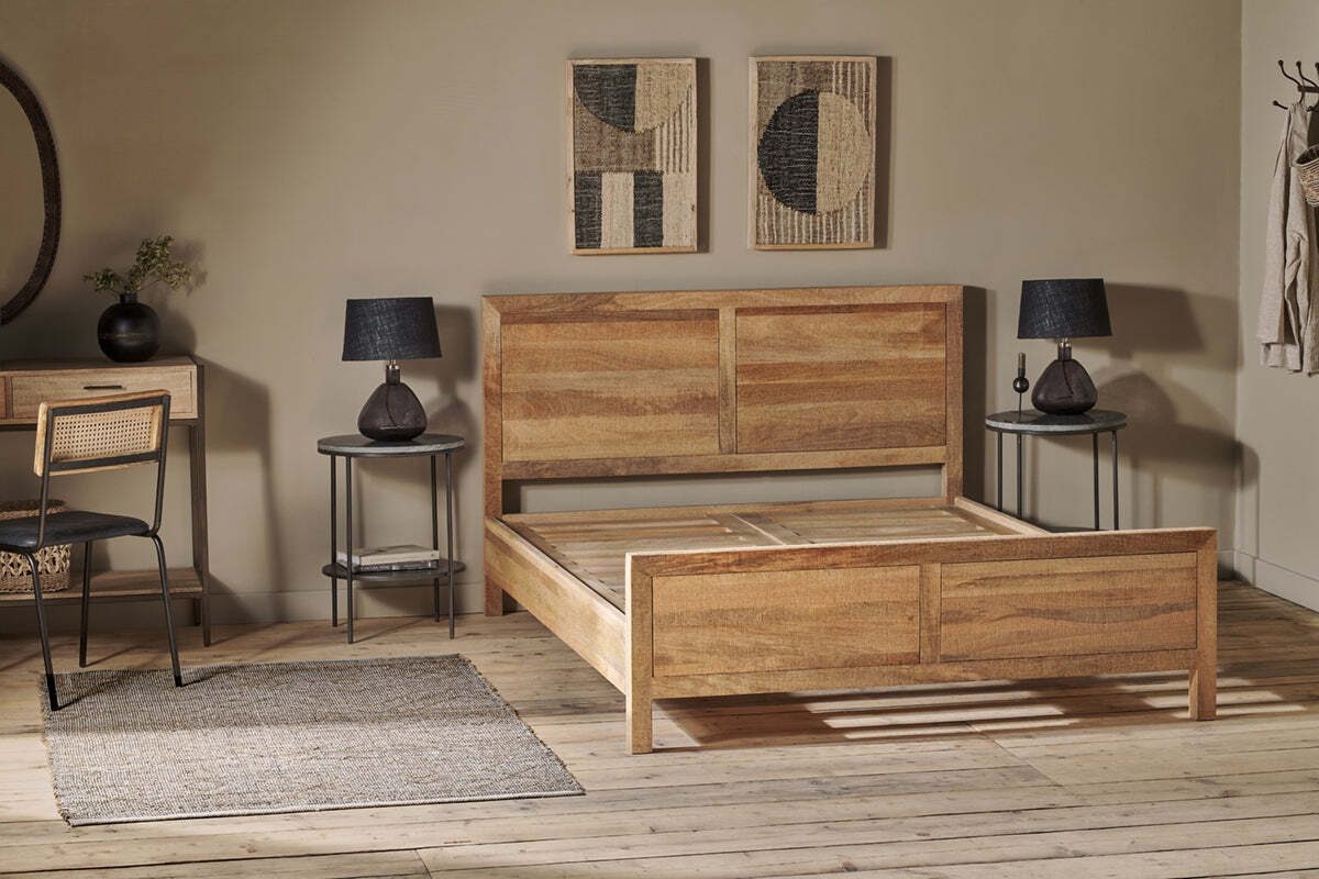 Indali Mango Wood Bed - Natural