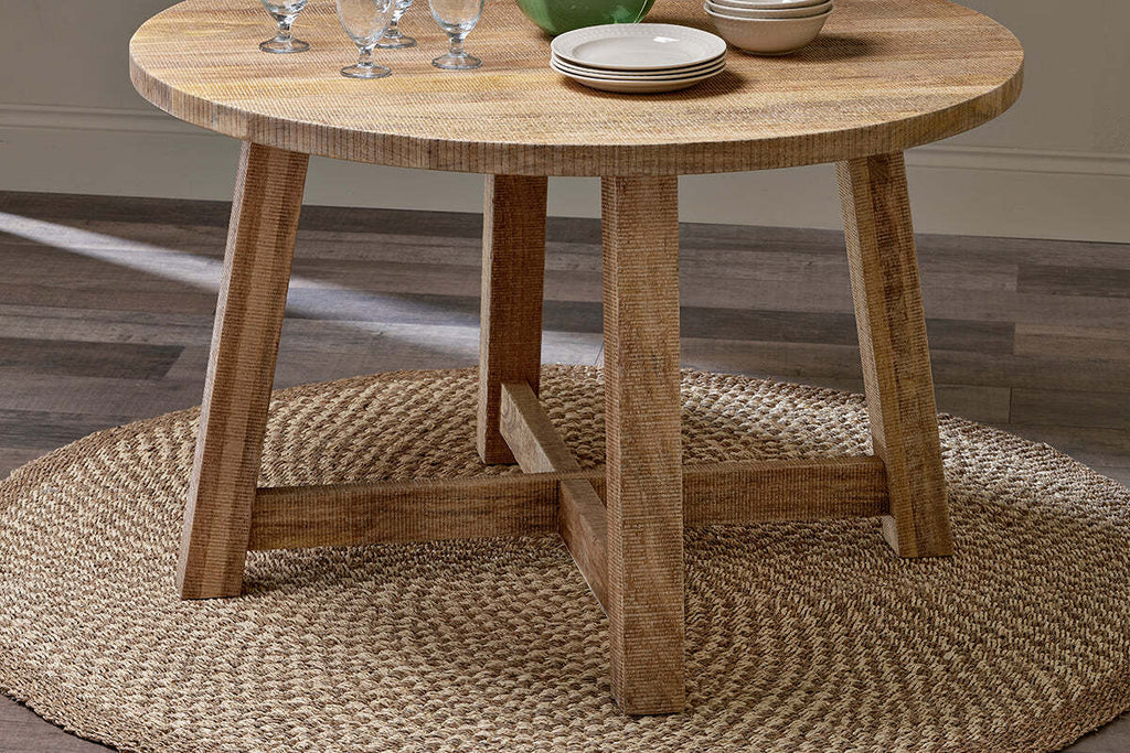 Indali Mango Wood Round Dining Table - Natural