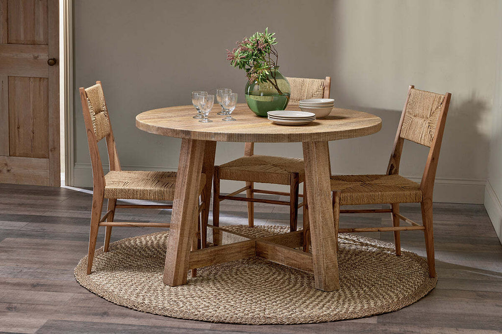 Indali Mango Wood Round Dining Table - Natural