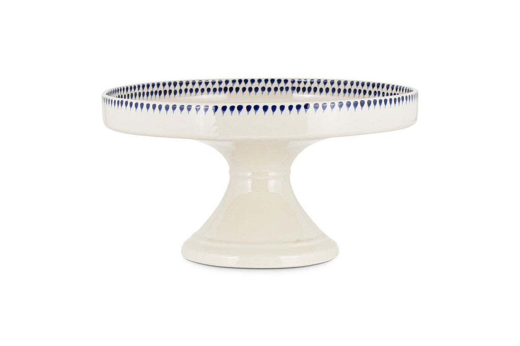 Indigo Drop Ceramic Stand - Cream & Indigo