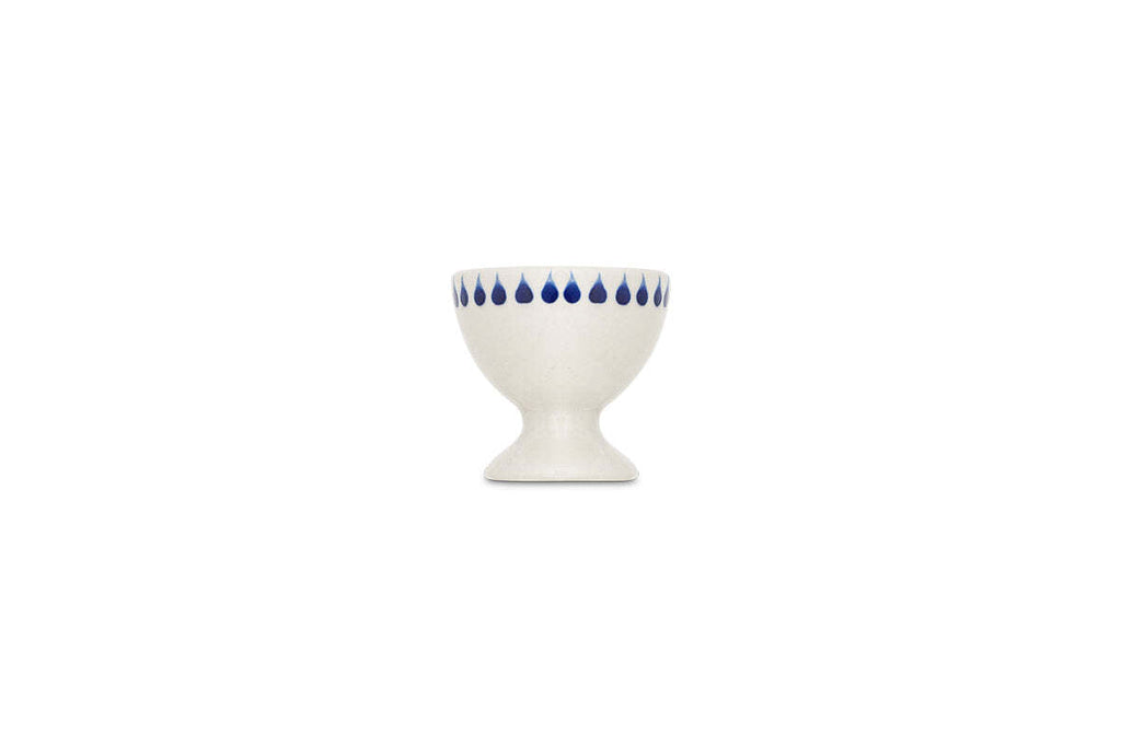 Indigo Drop Egg Cups - Cream & Indigo (Set of 2)