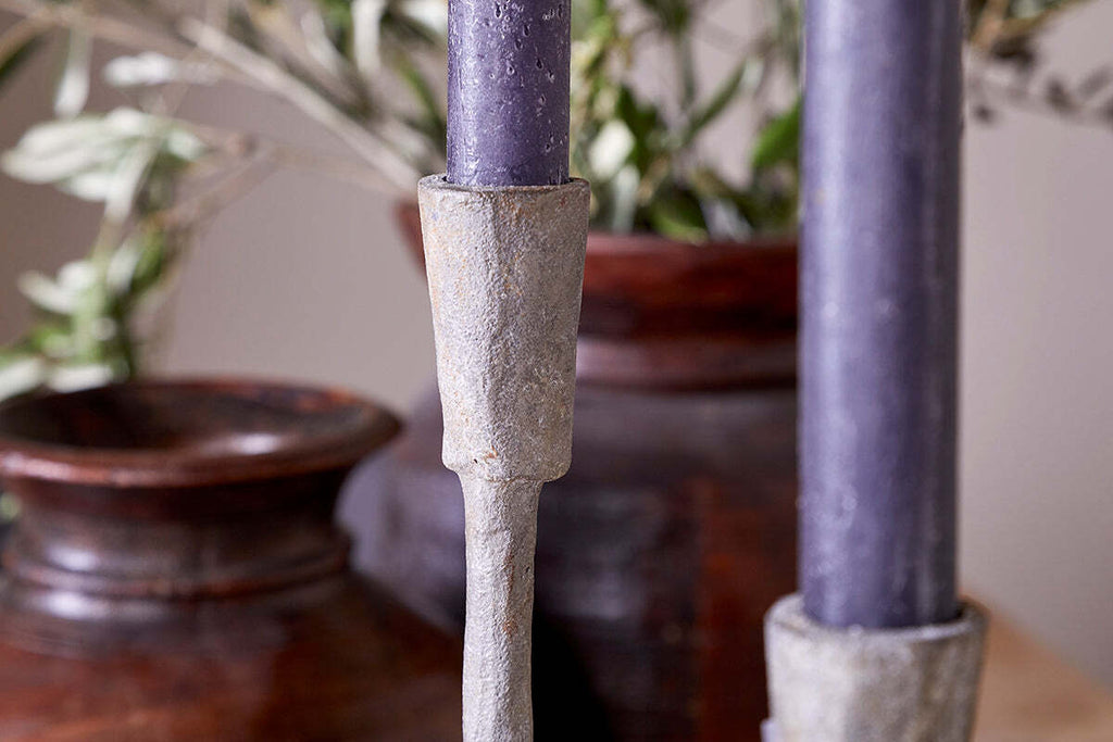 Inigo Candle Holder - Aged Zinc