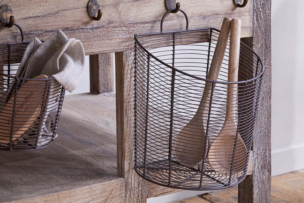 Inkollu Wall Hung Baskets - Aged Brass - (Set of 2)