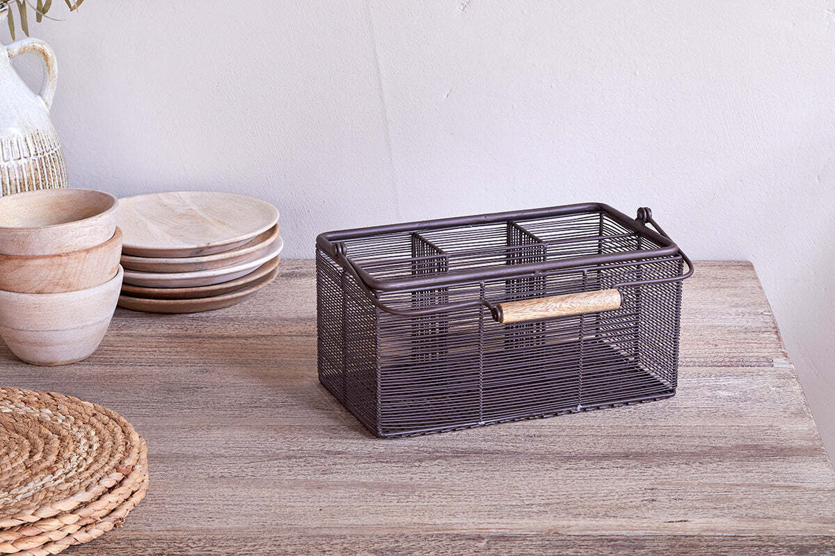 Inkollu Wire Cutlery Holder - Aged Brass