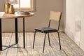 Iswa Leather & Cane Dining Chair - Black