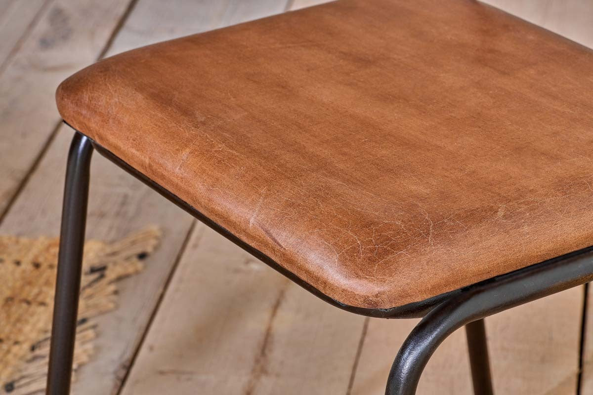 Iswa Leather & Cane Dining Chair - Tan