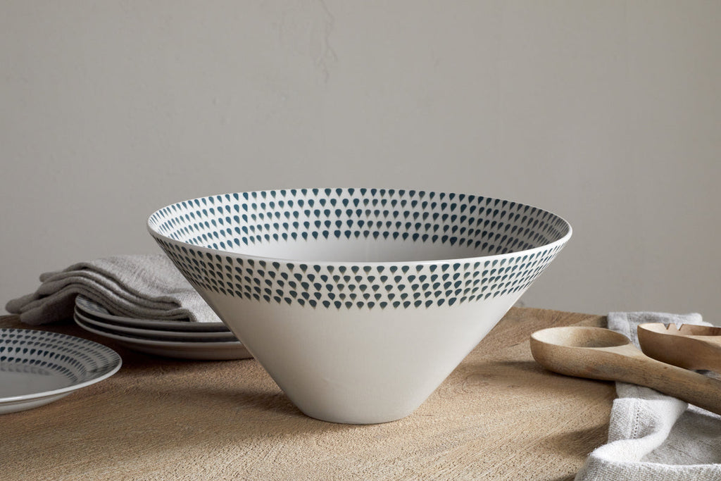 Juniper Drop Serving Bowl - Cream & Juniper - Large
