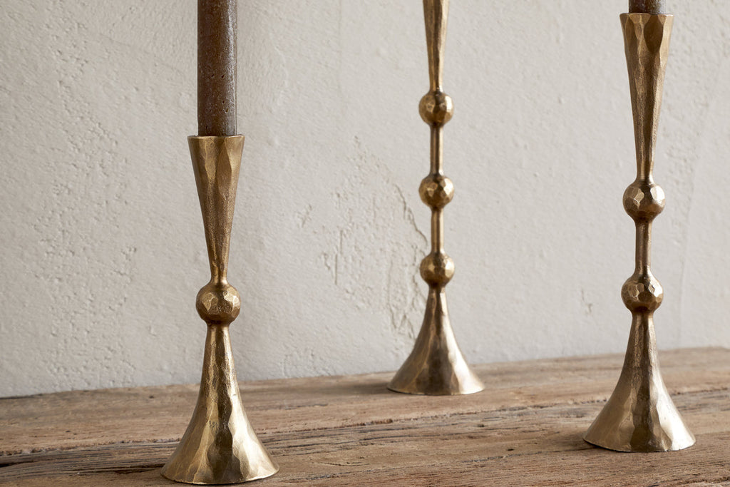 Javanee Candle Holder - Antique Brass