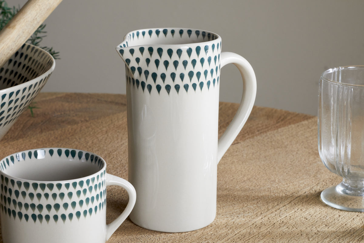 Juniper Drop Jug - Cream & Juniper - Small