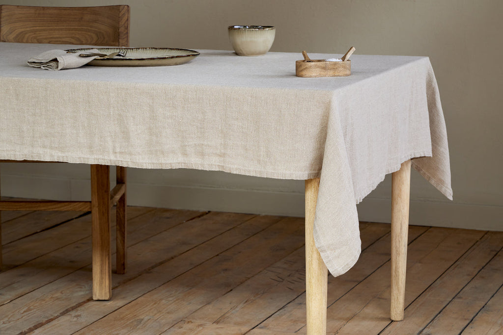Junto Linen Tablecloth - Natural - Small