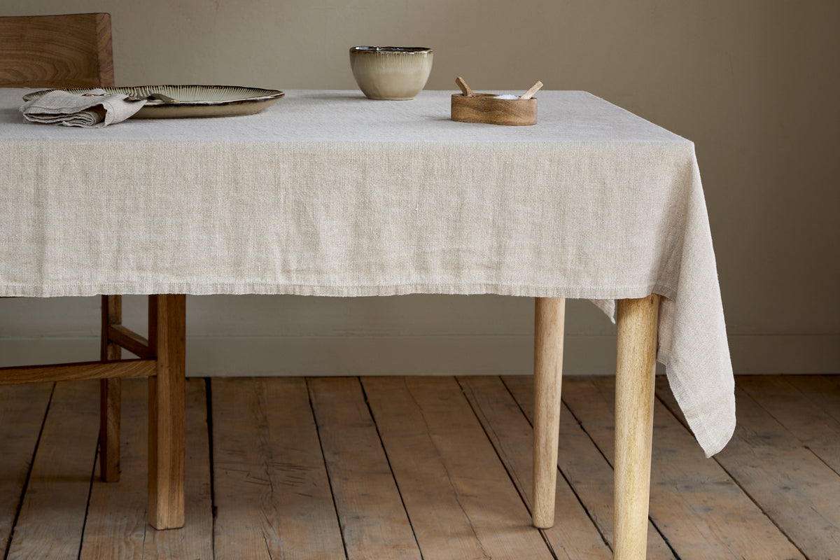 Junto Linen Tablecloth - Natural - Small