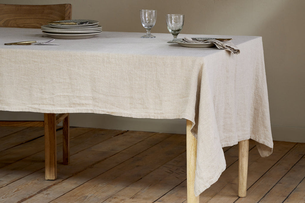 Junto Linen Tablecloth - Natural - Large