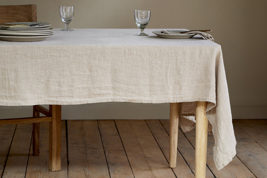 Junto Linen Tablecloth - Natural - Large