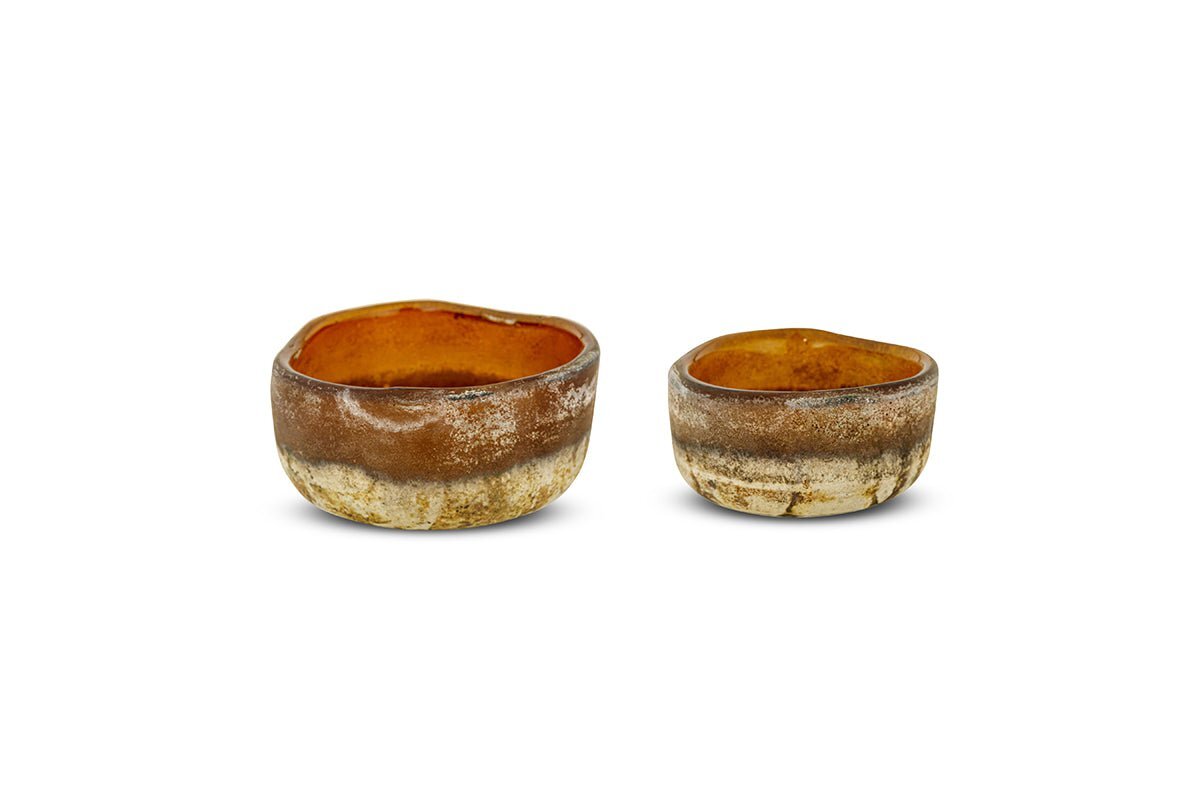 Janka Tealight Holders - Dark Amber (Set of 2)